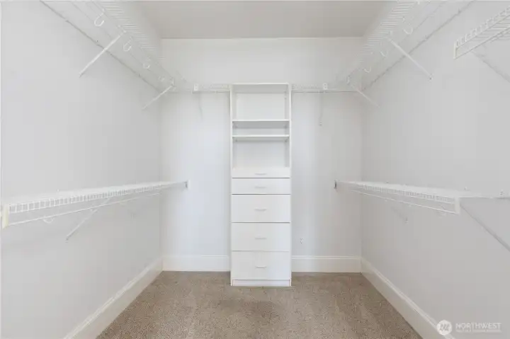 Large walk in closet in primary suite Large walk in closet in primary suite