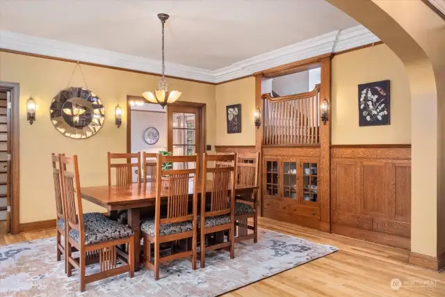 Formal dining with view to front staircase