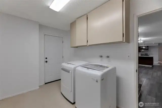 laundry w/back door to yard