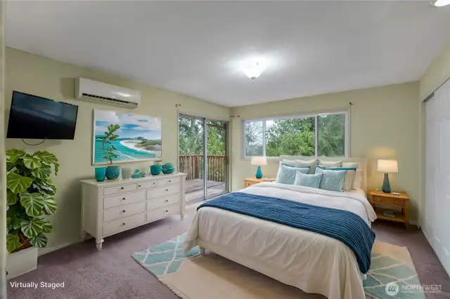 Primary bedroom digitally staged