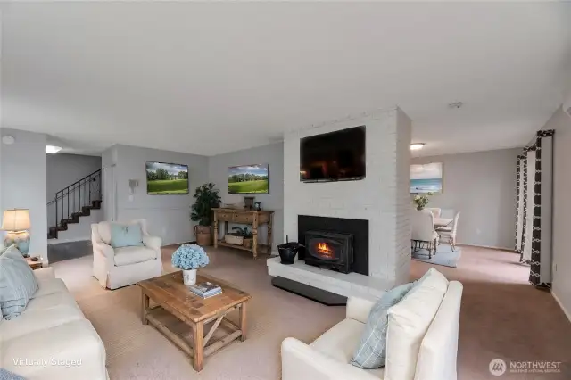 living room, digitally staged