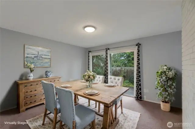 dining room, digitally staged