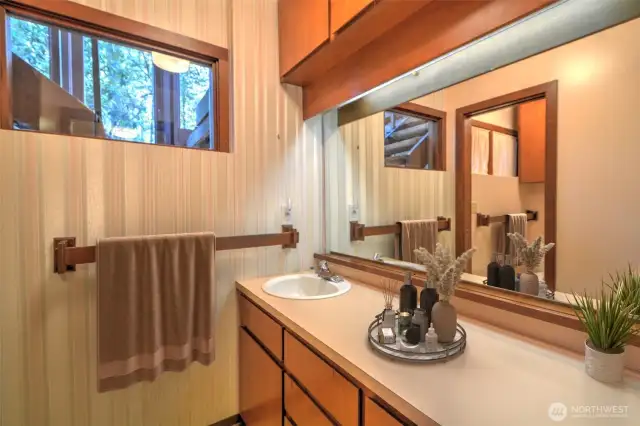 Guest Bath off of Living Room-Virtually Staged