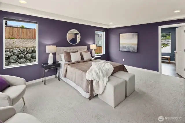 Spacious primary bedroom