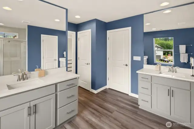 Storage! And double sinks.