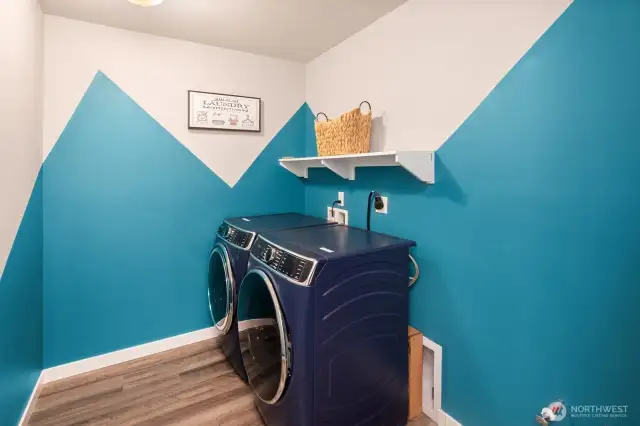 Upstairs laundry room with Smart W/D