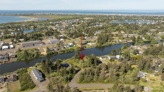 Looking West, Lake Minard is in the background, easily accessible by water via the Bell Canal.