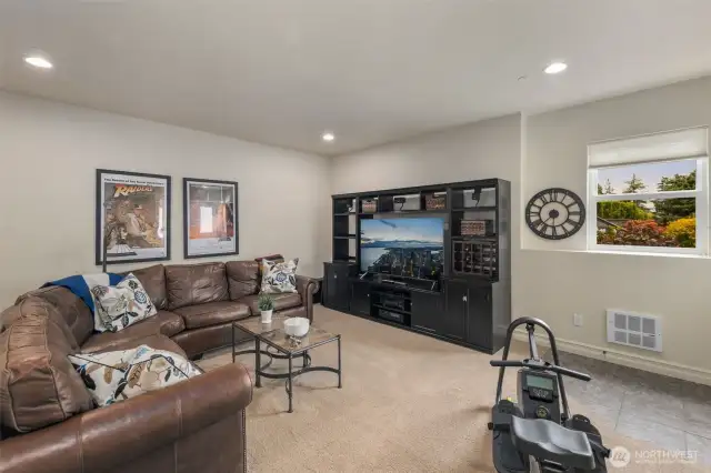 Rec room on garage level.