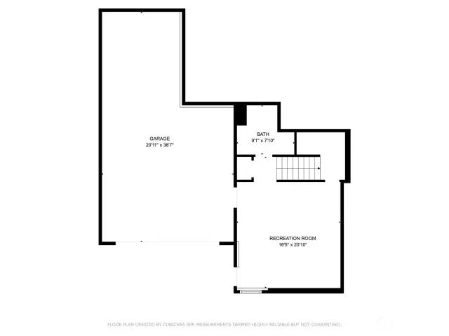 Lower level floor plan.