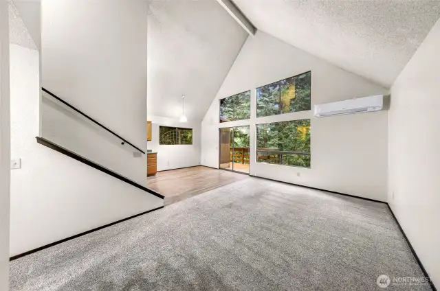 Living room and dining room without staging
