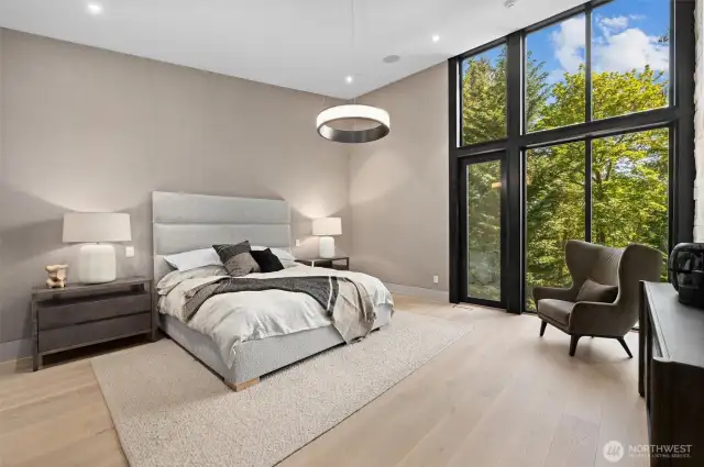 Retire to a quite suite that embraces natural outside beauty.