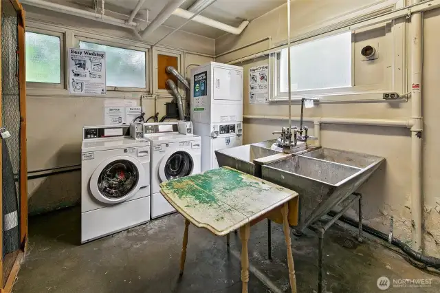 Basement laundry room.
