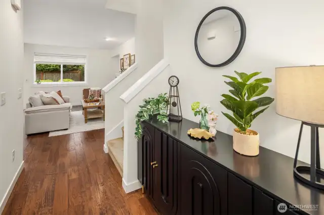 Plenty of space in the entry way for your decor