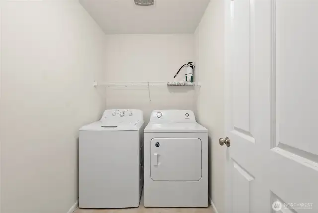 Personal laundry room off of bedrooms upstairs, making laundry easily accessible.