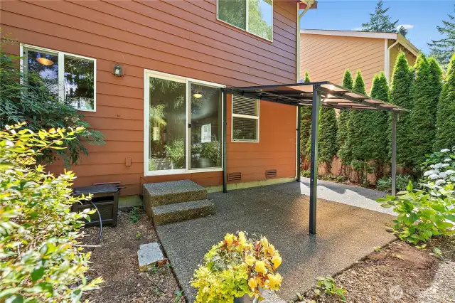Backyard fully fenced. Featuring a covered area and patio while you host or simply relax.