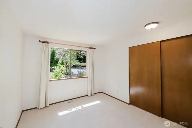 With 3 bedrooms plus a den/office space, you have plenty of options! You can choose the room to convert to your den/office. All the rooms are functional and attractive, with closets, and all the rooms provide an intimate look out to the gardens and outdoor spaces. Or it could be repurposed as a guest room, but could also function as your home office, media or craft room...so many choices!