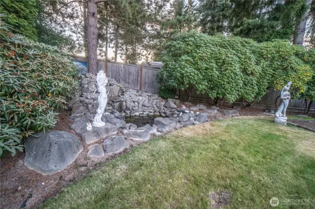 Waterfall statues
