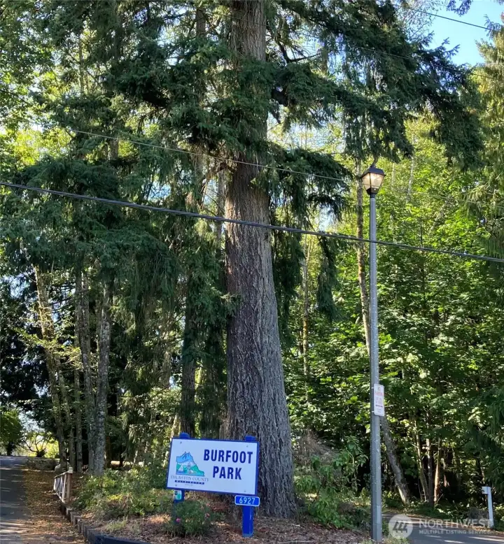 Burfoot Park trails and beach head just a few skips away from property