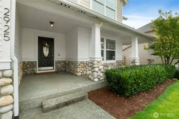 Oversized covered front porch