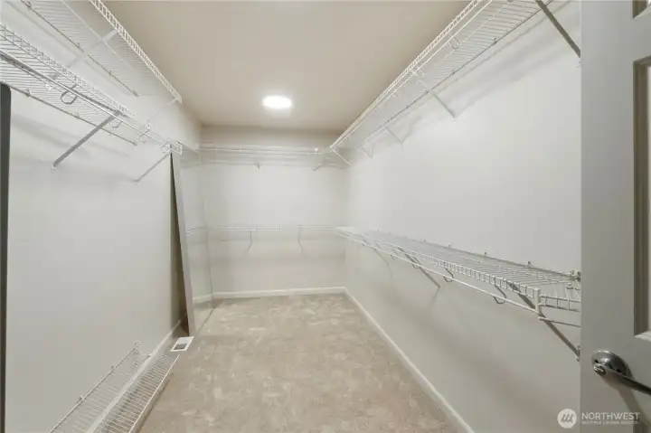 Primary closet/nursery is massive! New carpet too
