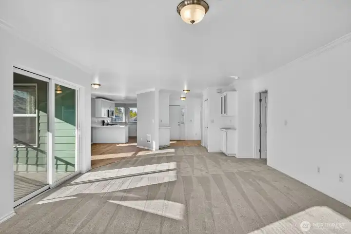 Looking back towards the door from the living room.