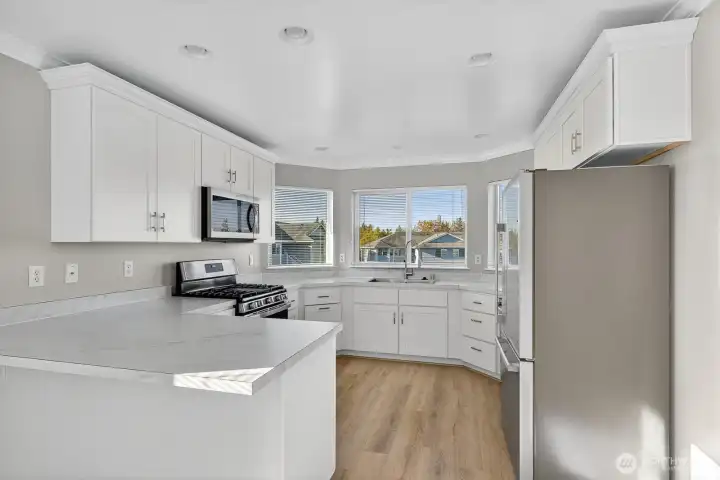Remodeled kitchen and new windows.