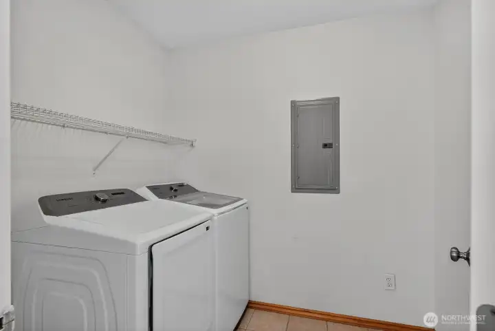 Laundry room has ample space.