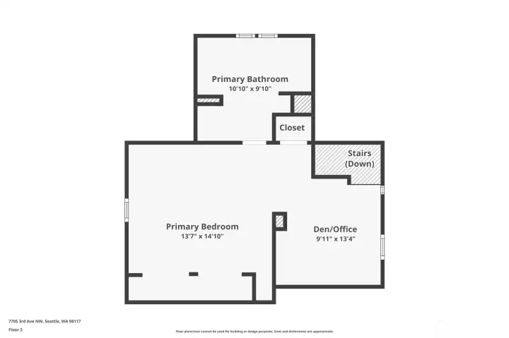Upstairs floor plan.