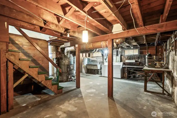 Head downstairs to discover even more space waiting your finishing touches!