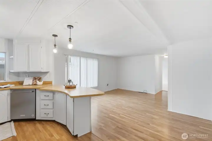 kitchen and breakfast nook area