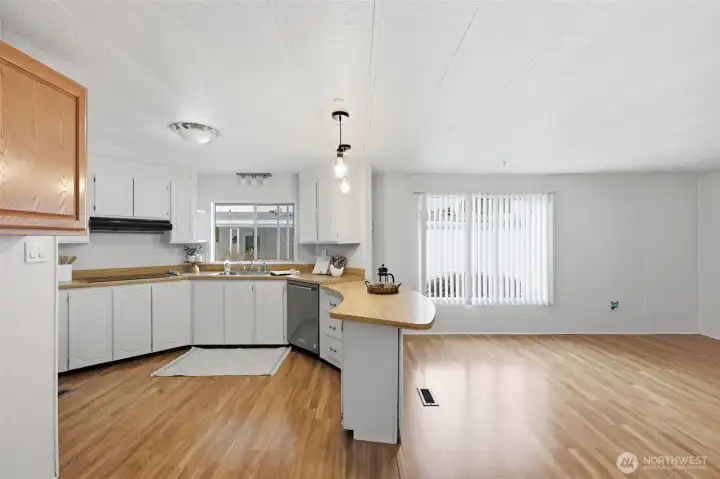 kitchen and breakfast nook area