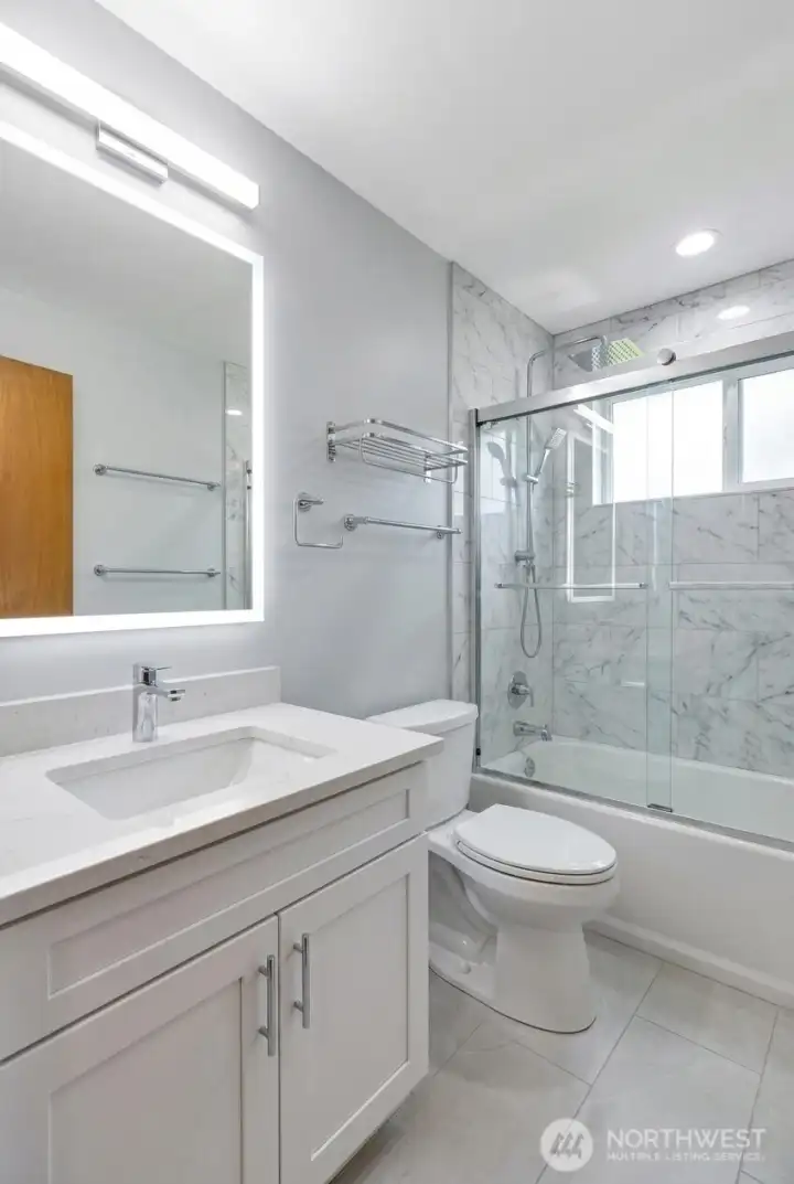Virtually Staged Hall Bathroom