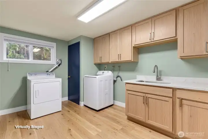 Virtually Staged Laundry Room.