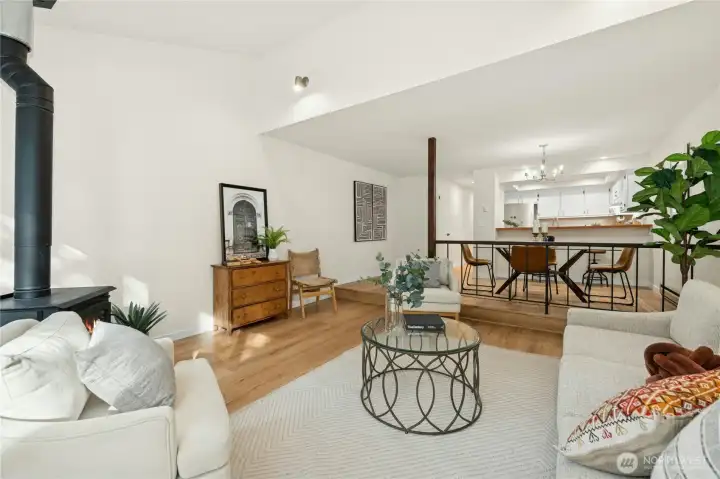 With an open kitchen, dining room, and living room, you'll enjoy the ease and comfort of this thoughtful floor plan.