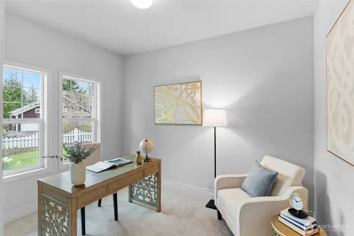 Ground floor entry office space with street side outlook.