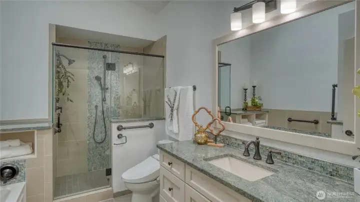 Massive walk-in shower Massive walk-in shower