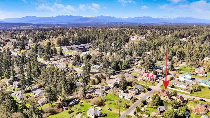 The best of both worlds—right in the heart of town, with the Olympic Mountains rising to the west.