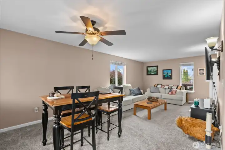 Dining area off living room