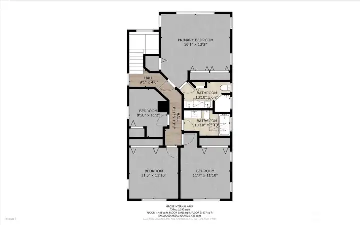 Floor plan top level. 4 bedrooms on the same level!! Great floor plan with seamless flow throughout!