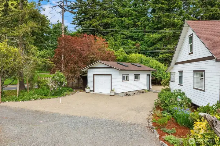 Lots of parking plus a detached one-car garage.