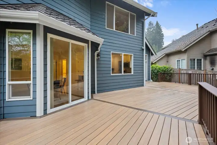 Step outside to this generous, low-maintenance composite deck