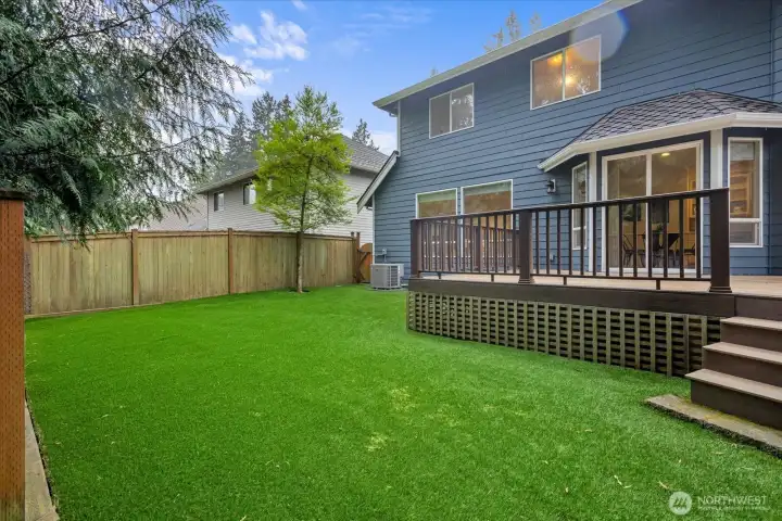The perfect lawn for the PNW, turf! A/C also pictured