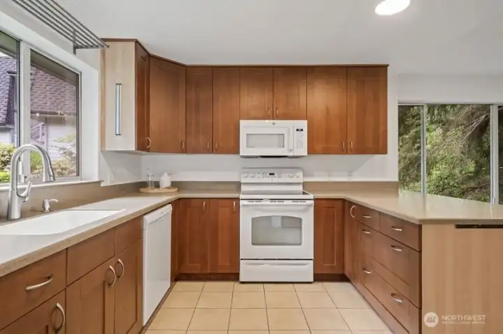 kitchen with plenty of storage, shaker cabinets