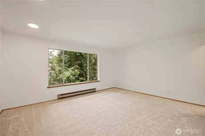 master bath facing forest