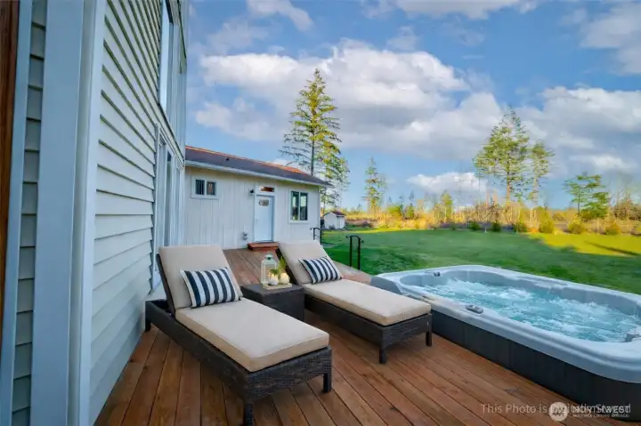 Imagine whiling away the hours by your private hot tub surrounded by nature