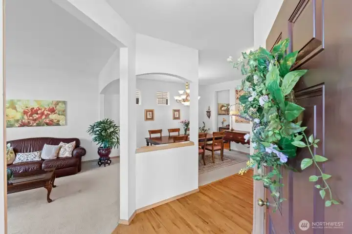Open entry way and hardwood floors. This has been a no shoes home.