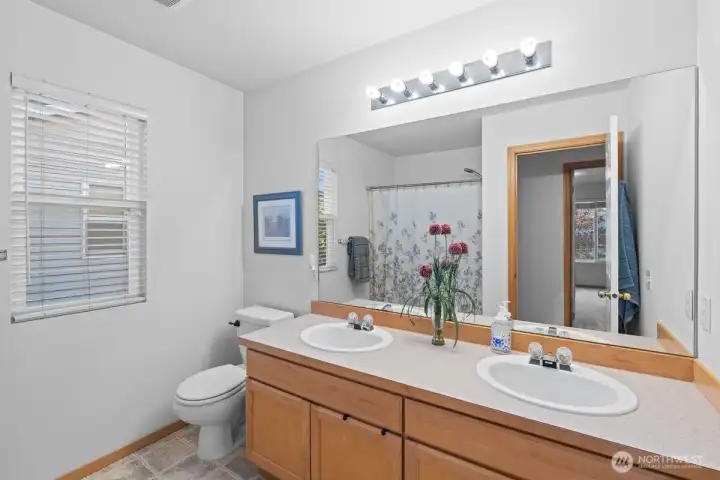 Main bath upstairs.