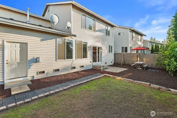 Lawn area has been reseeded.
