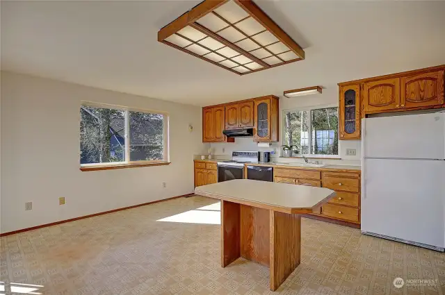 Main level, open-concept kitchen.