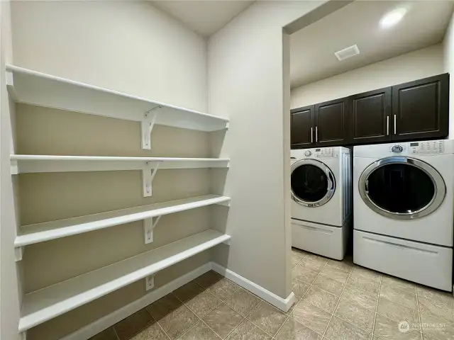 Laundry Room with Shelves for storage